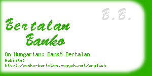 bertalan banko business card